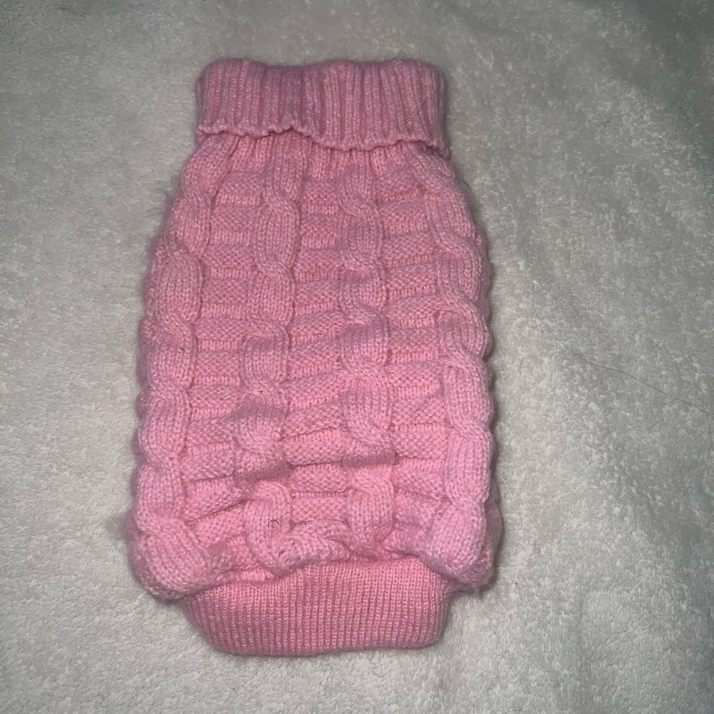 Small Wiz BBQT Cat (Pet) Turtleneck Knit Sweater - Pink